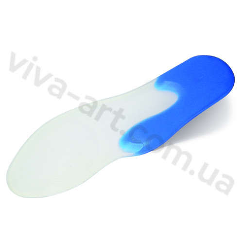 Стелька гелевая с голубой вставкой под пятку, размер на выбор, пара